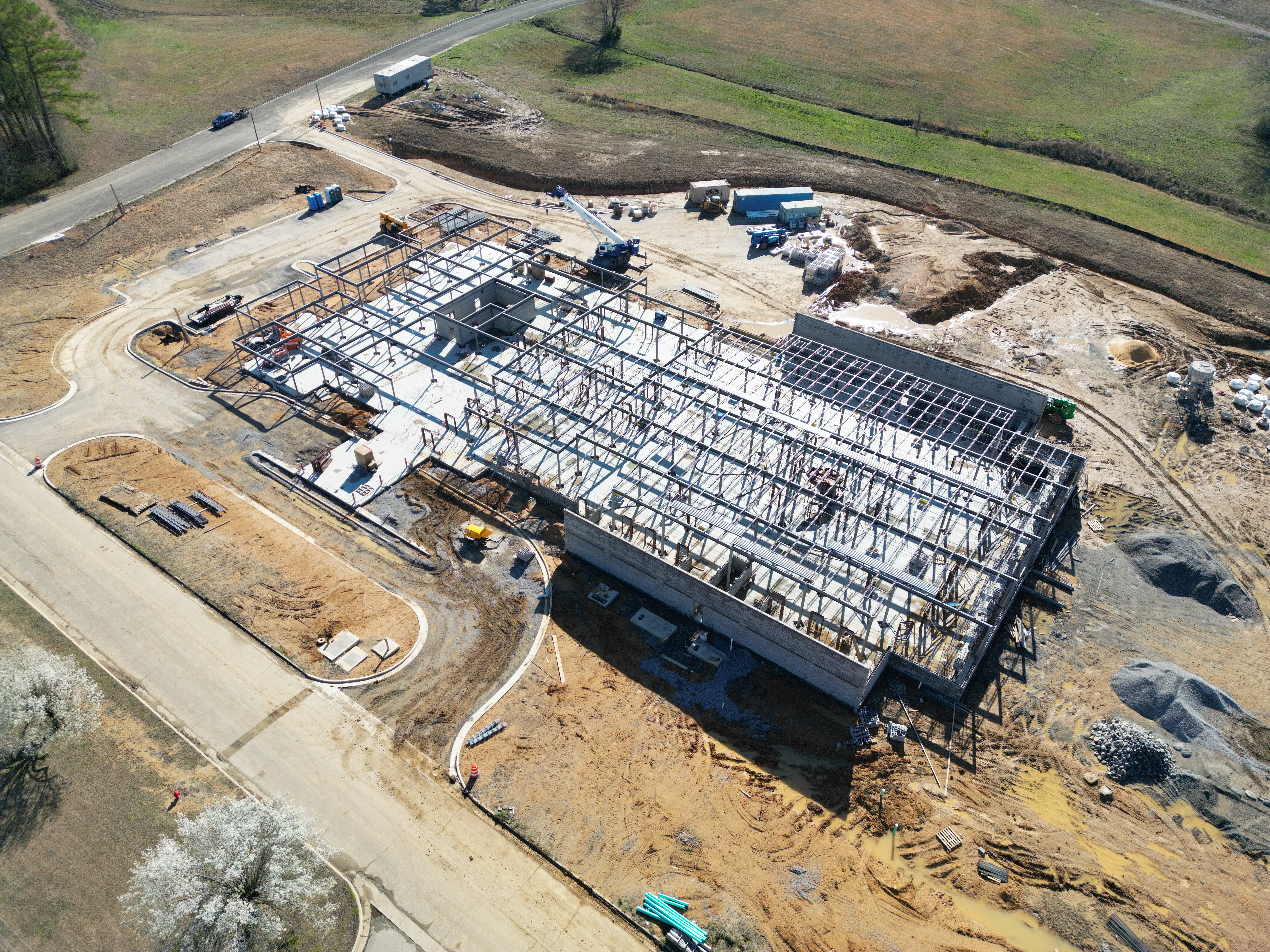 Drone progress photo showing a project site from above